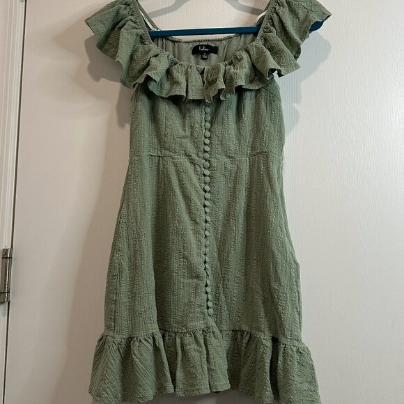 Super cute green dress with ruffles - Picture 1 of 10